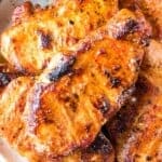 Grilled Boneless Pork Chops Recipe on plate