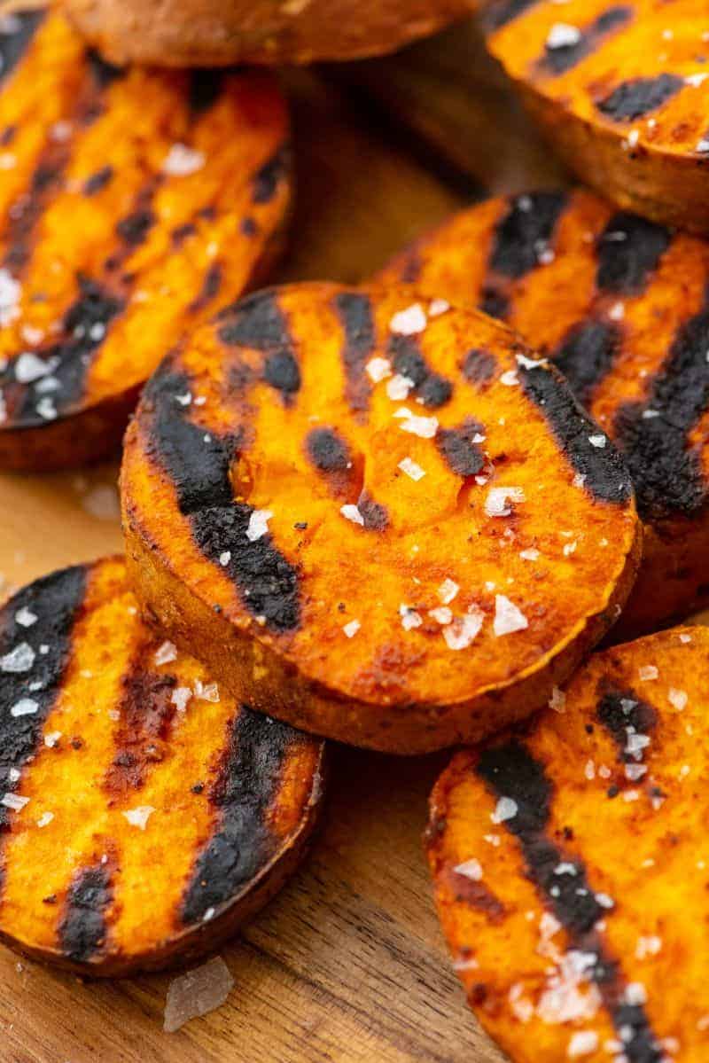 Close up of Grilled-Sweet-Potato-Slices