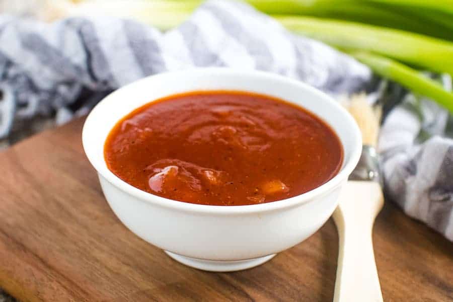 BBQ Sauce in white bowl