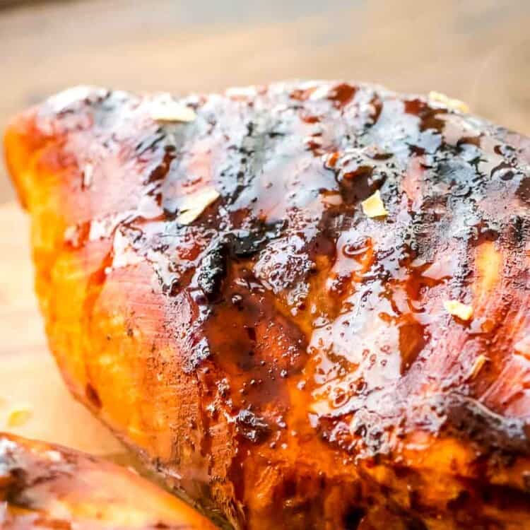 Teriyaki Chicken Breast prepared on a wood table