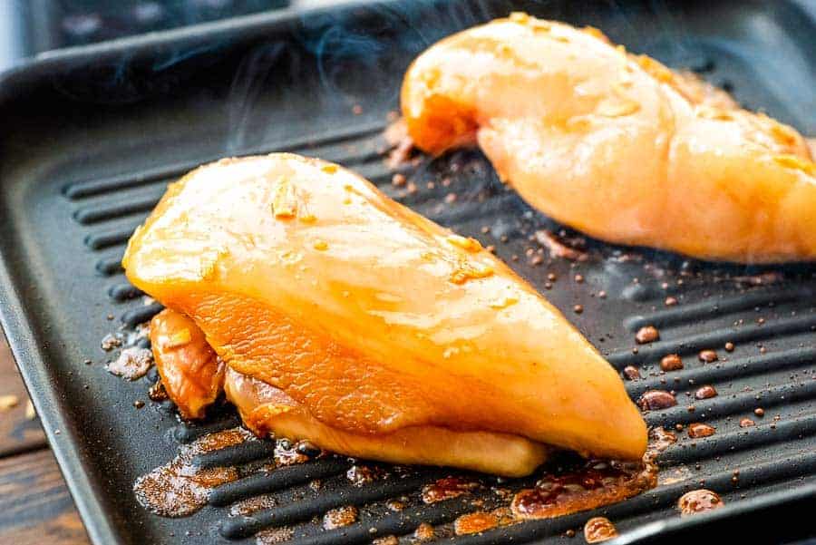 Teriyaki Chicken Breast recipe on grill pan