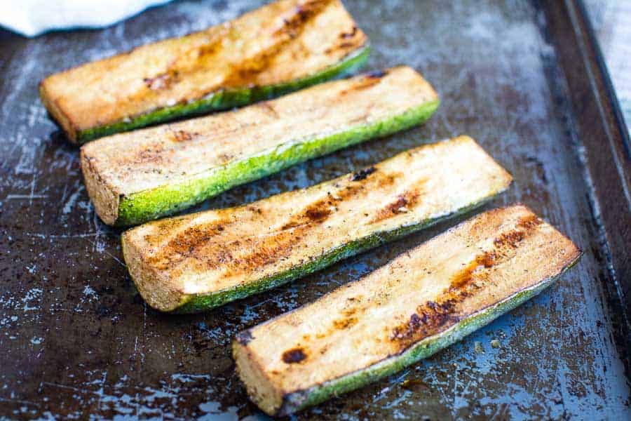 easy Grilled Zucchini on pan