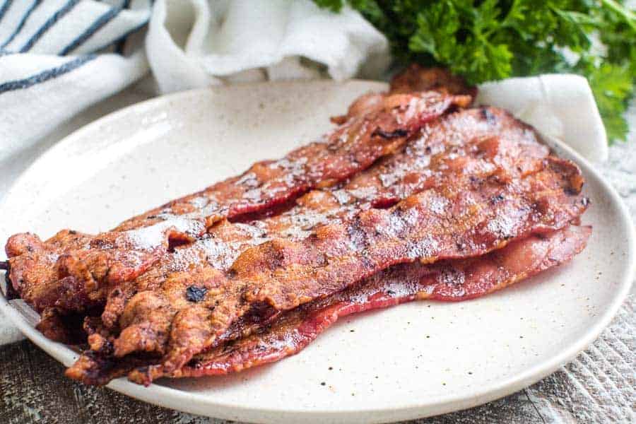 plate of smoked bacon