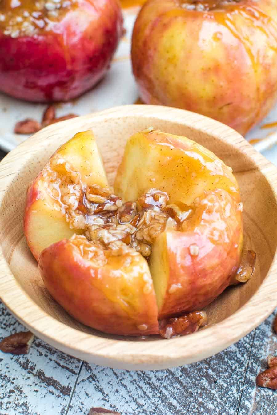 Easy Grilled Baked Apples in bowl