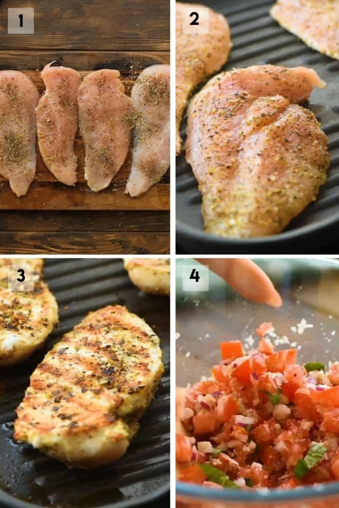 grilled bruschetta chicken Collage