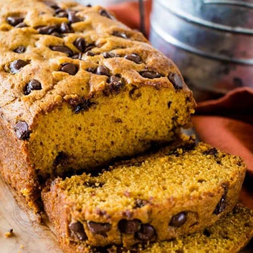 Chocolate Chip Pumpkin Bread Slices