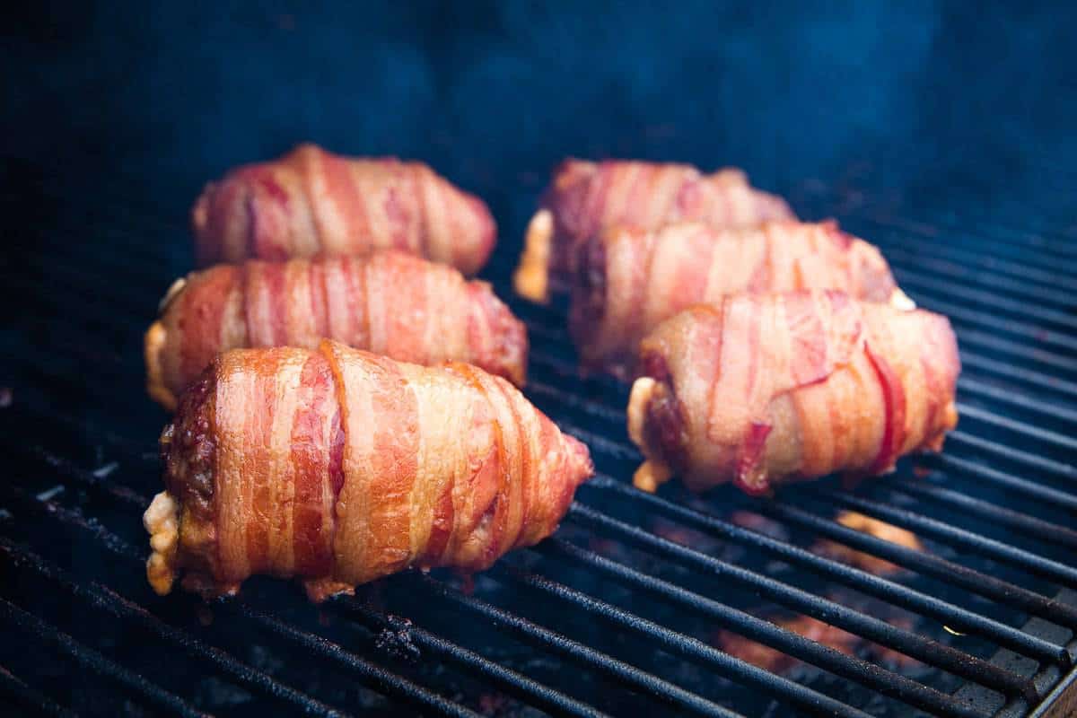 Armadillo Eggs on Smoker grates