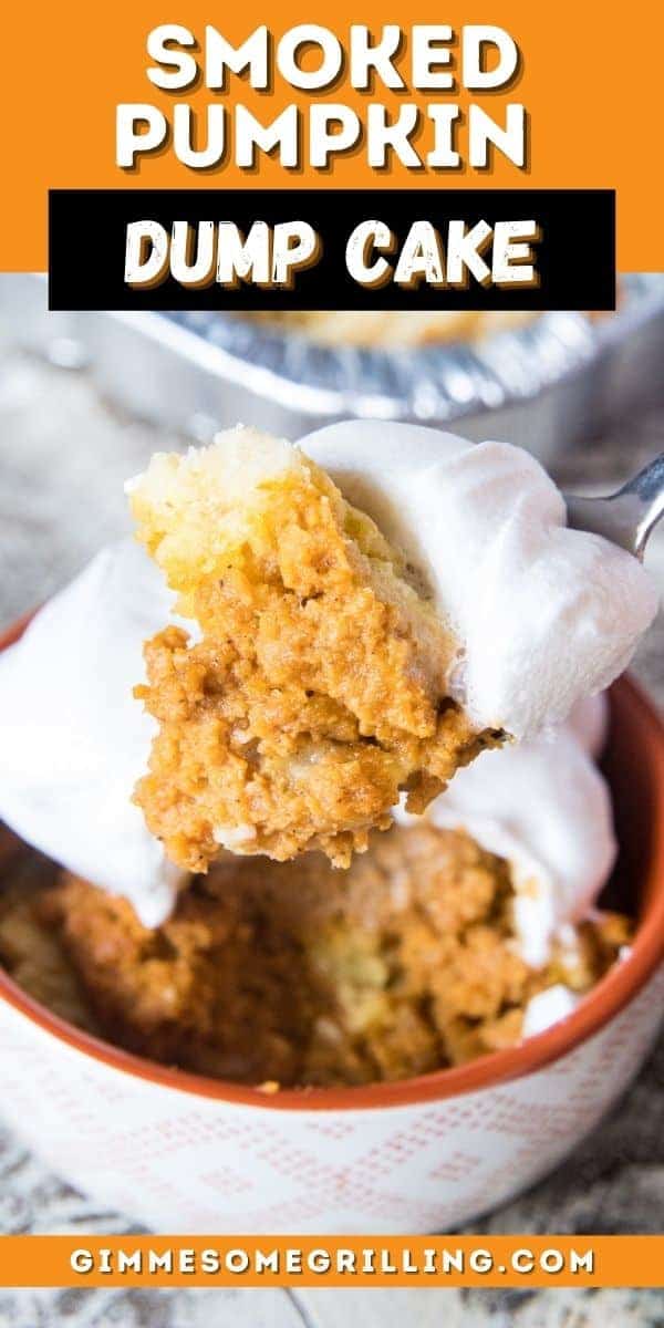 Smoked Pumpkin Dump Cake is a quick and easy dessert made on your Traeger or baked in the oven. Top it with Cool Whip or Ice Cream for the perfect Thanksgiving dessert recipe. via @gimmesomegrilling