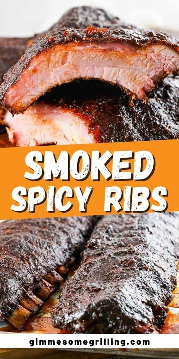 Put a little kick in your Baby Back Ribs with these easy Spicy Smoked Ribs using the 3 2 1 method to achieve fall off the bone ribs on your Traeger! They start with a spicy dry rub are smoked and brushed with a spicy BBQ sauce. A delicious twist on ribs off your electric smoker. via @gimmesomegrilling