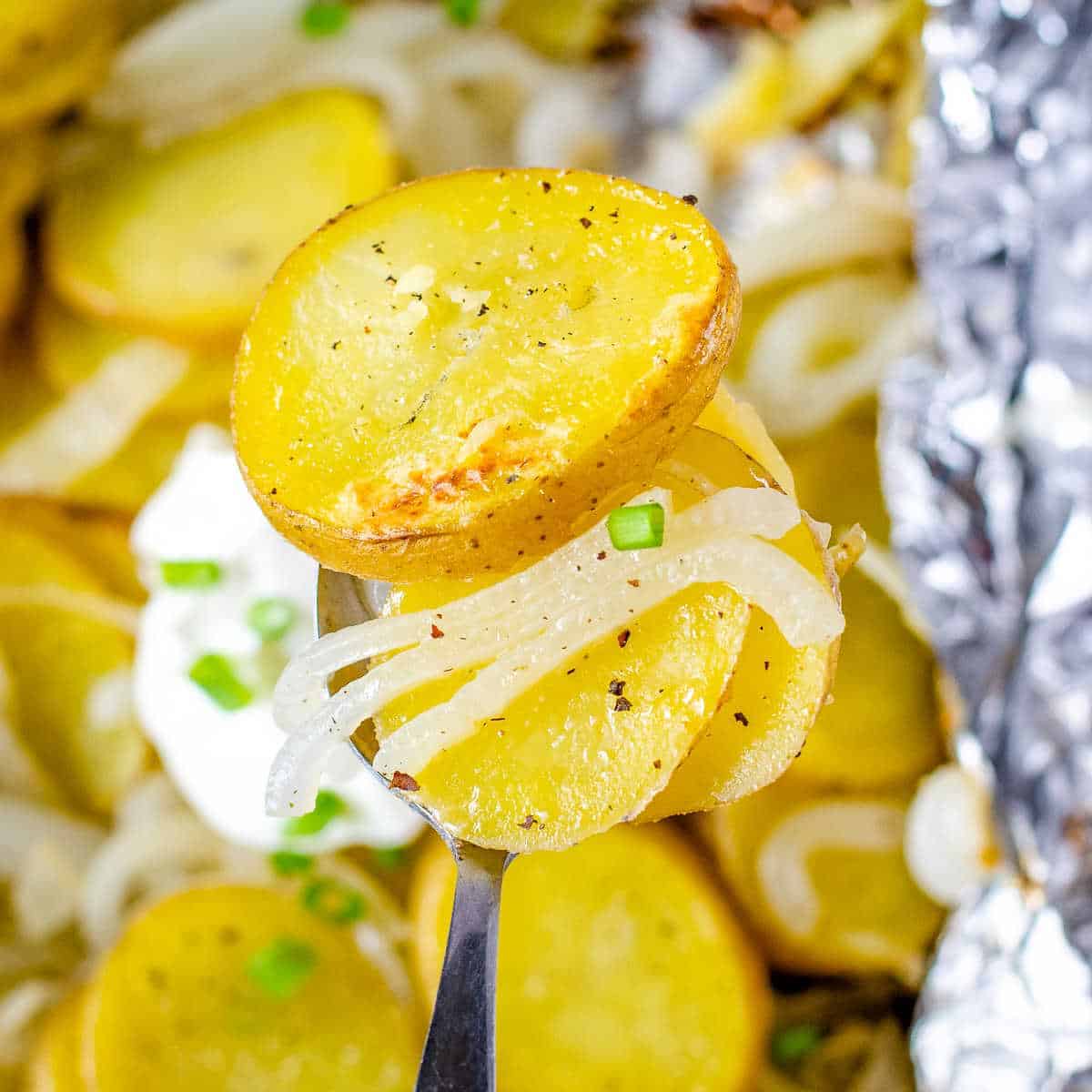 BBQ Grilled potatoes in foil packets – The Tasty Chilli