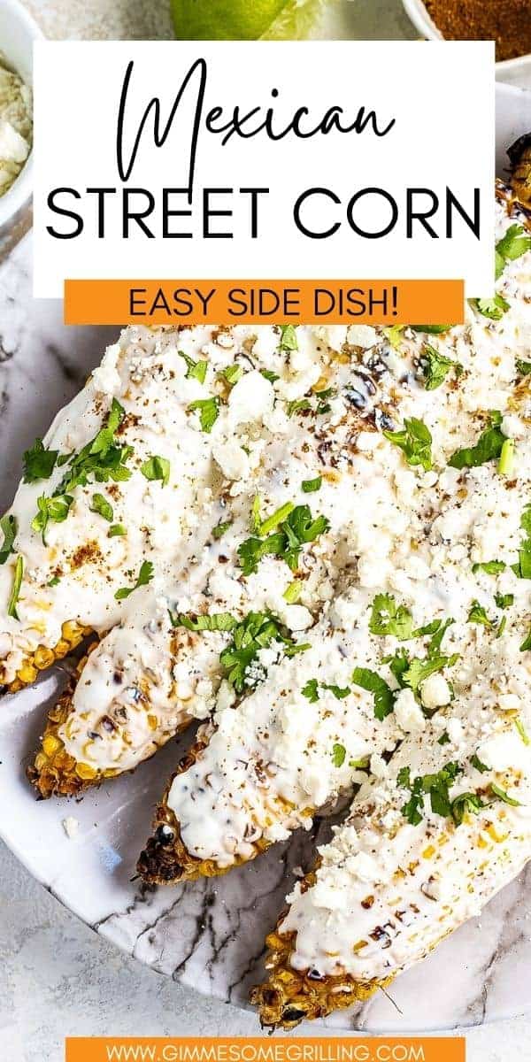 Mexican Street Corn is a summer staple on the grill! It makes the perfect side dish with fresh corn on the cob that's grilled until it's perfectly charred. Top it with a creamy sauce, crumbled cheese and cilantro. You'll be enjoying this easy grilled recipe all summer long! via @gimmesomegrilling