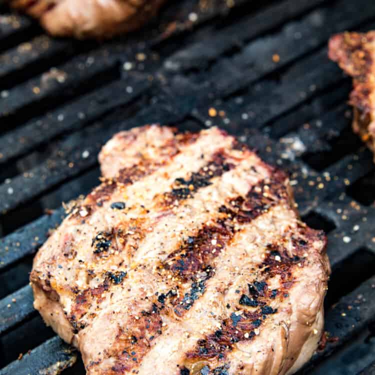 Ribeye Steak with sear marks on grill