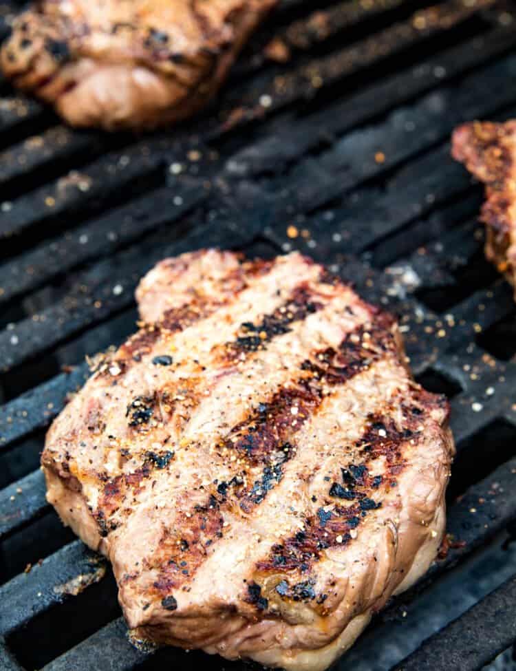 Ribeye Steak with sear marks on grill