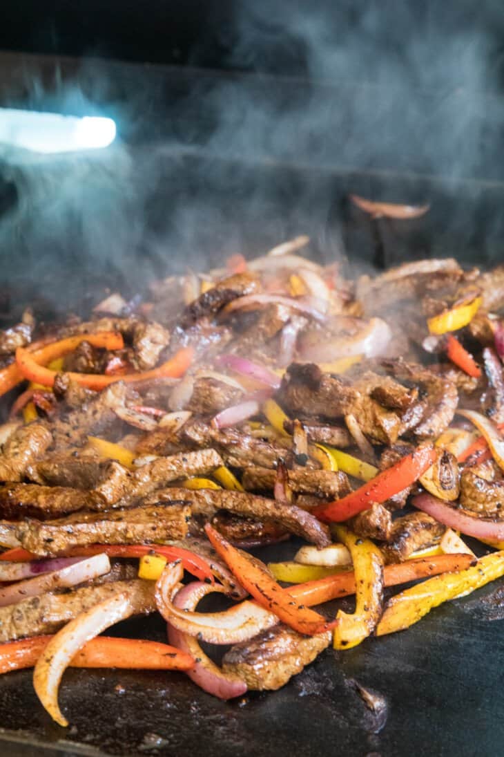 Easy Blackstone Steak Fajitas Recipe Gimme Some Grilling