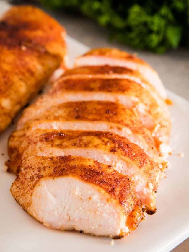 Sliced Smoked Chicken Breasts on a plate