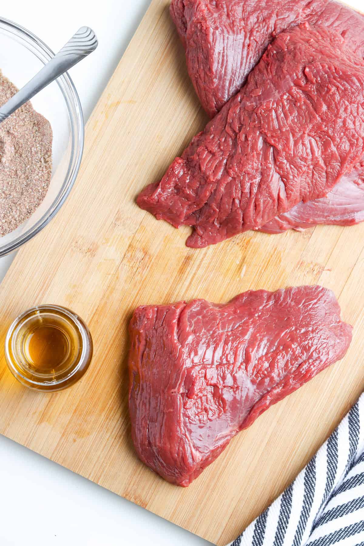 Vension Roast Rubbed in Olive Oil Prior to Seasoning