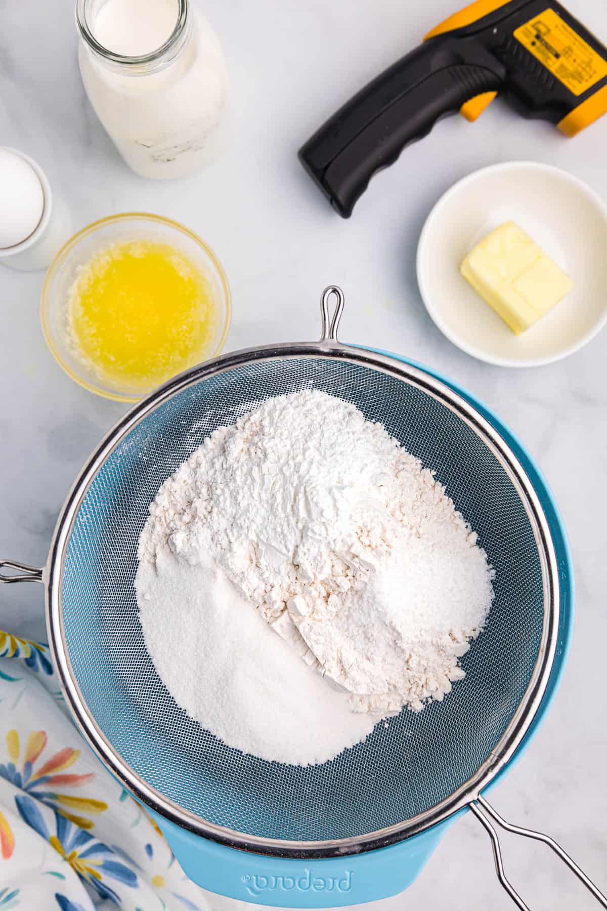 Mixing Dry Ingredients for Blackstone Pancakes Recipe