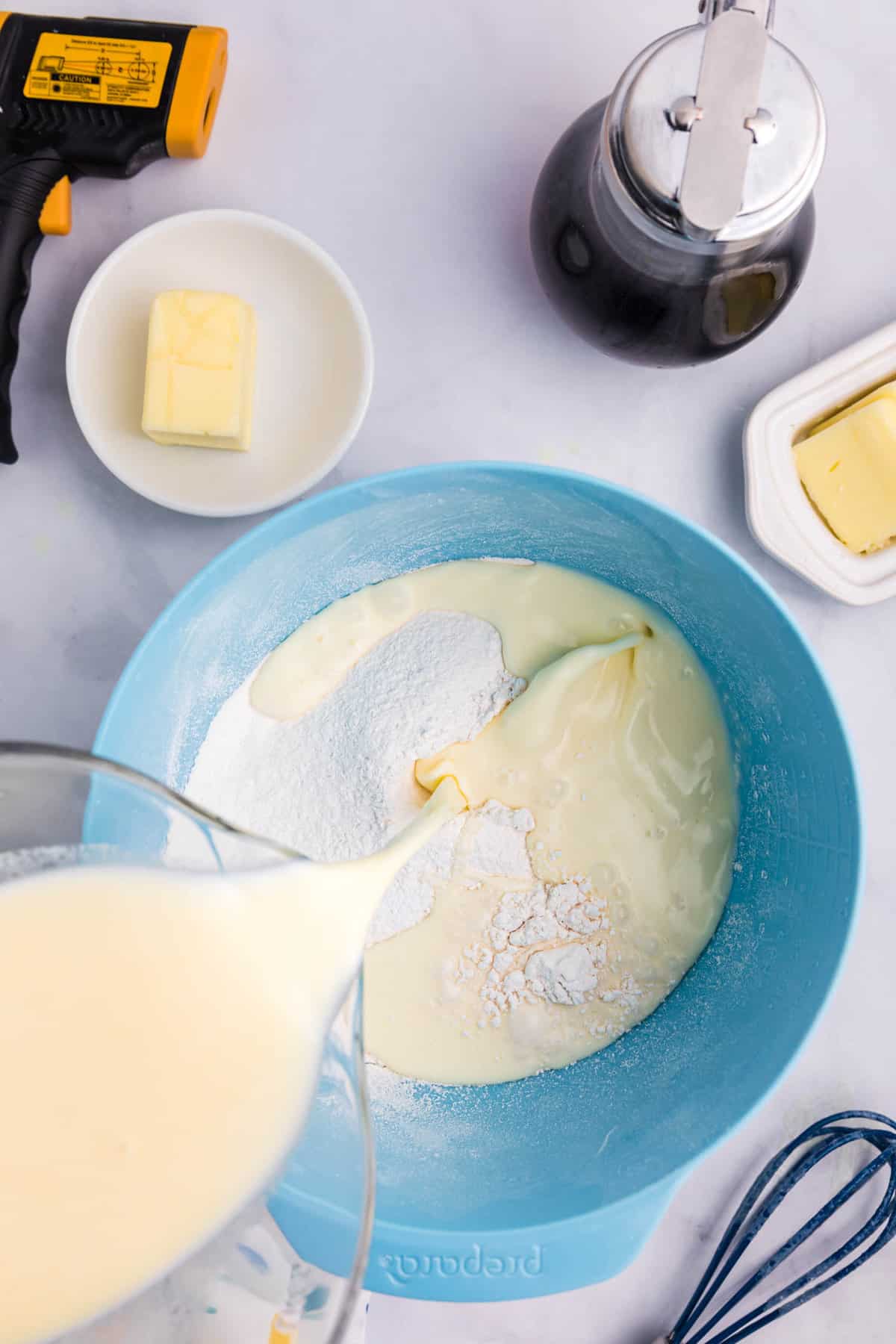Combining Wet & Dry Ingredients for Blackstone Pancake Batter