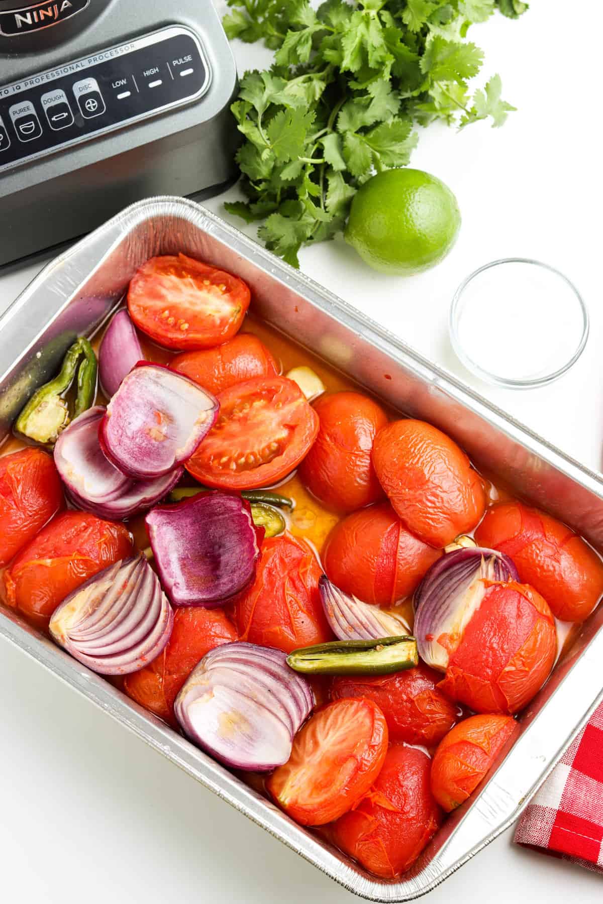 Allowing Grilled Vegetables to Cool for Smoked Salsa Recipe