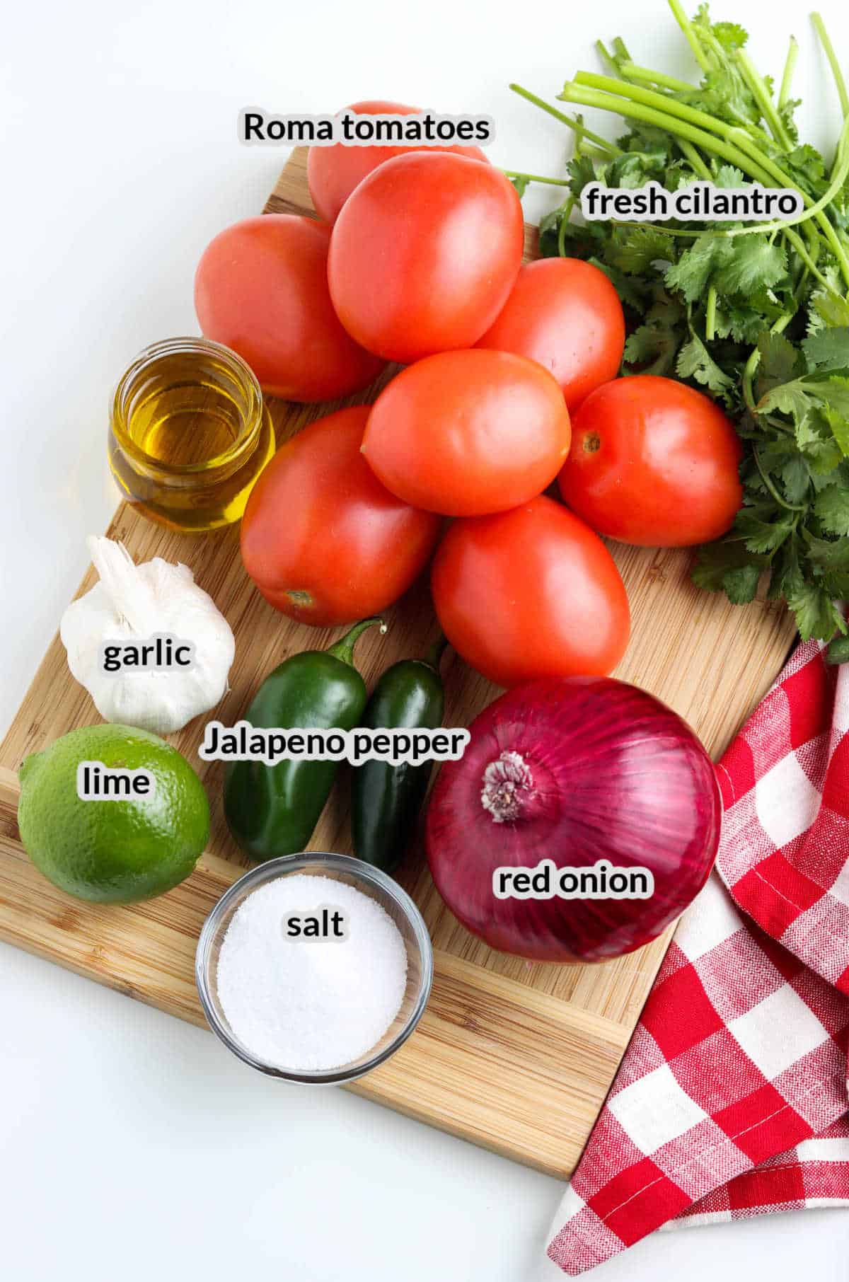 Overhead Image of Smoked Salsa Ingredients