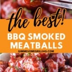 BBQ Smoked Meatballs Pin Image