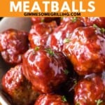 BBQ Smoked Meatballs Pinterest Image