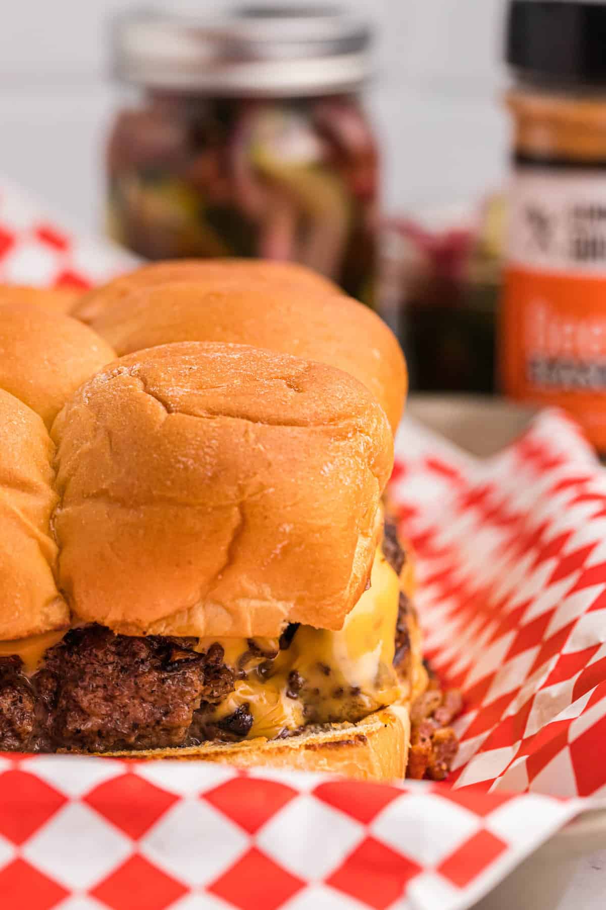 Blackstone Bacon Cheeseburger Sliders Ready to Enjoy