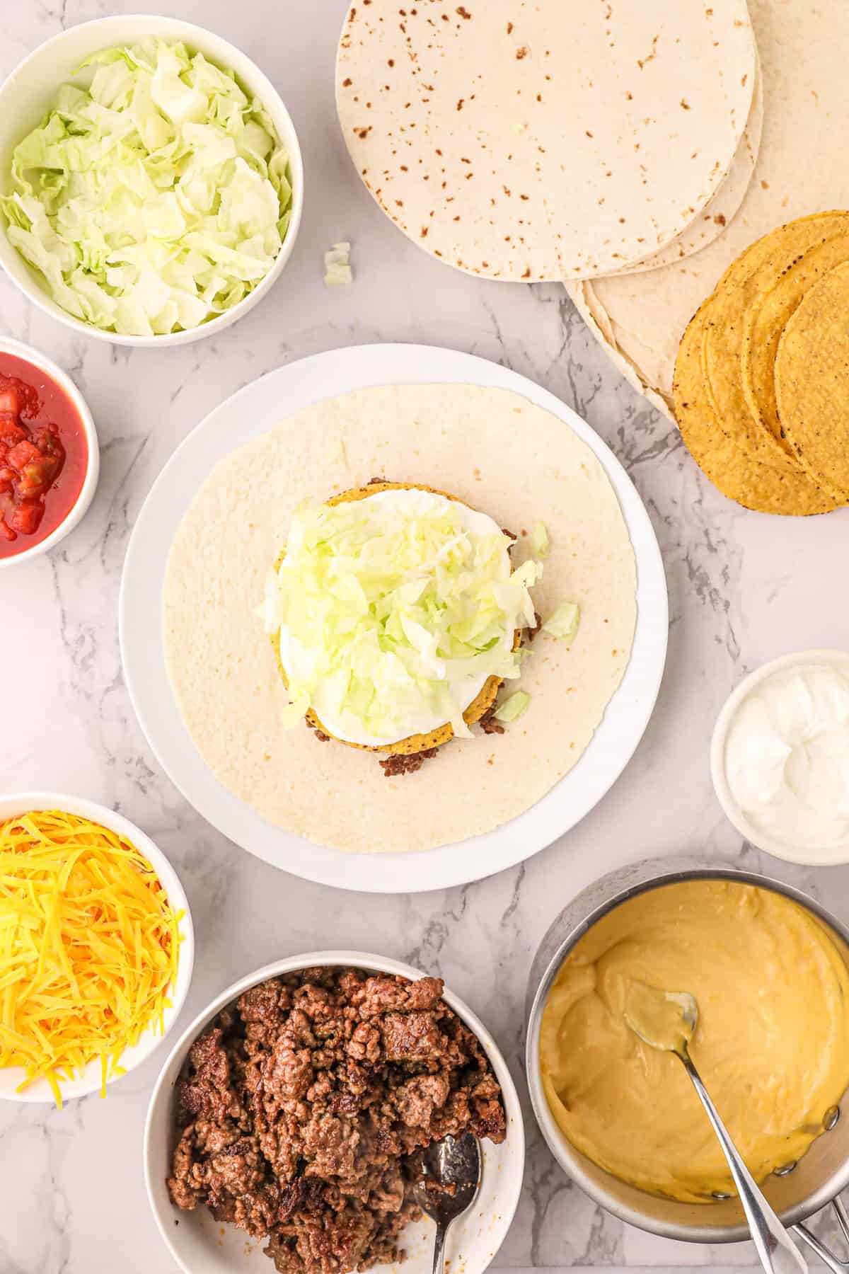 Adding Lettuce to Blackstone Crunchwrap Recipe