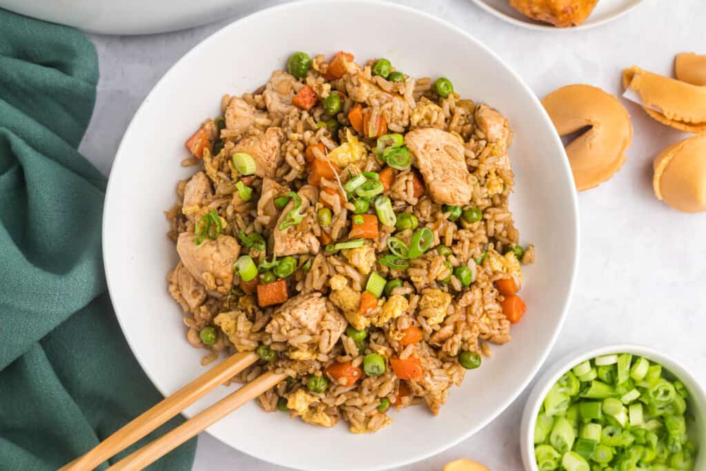 Blackstone Chicken Fried Rice - Gimme Some Grilling