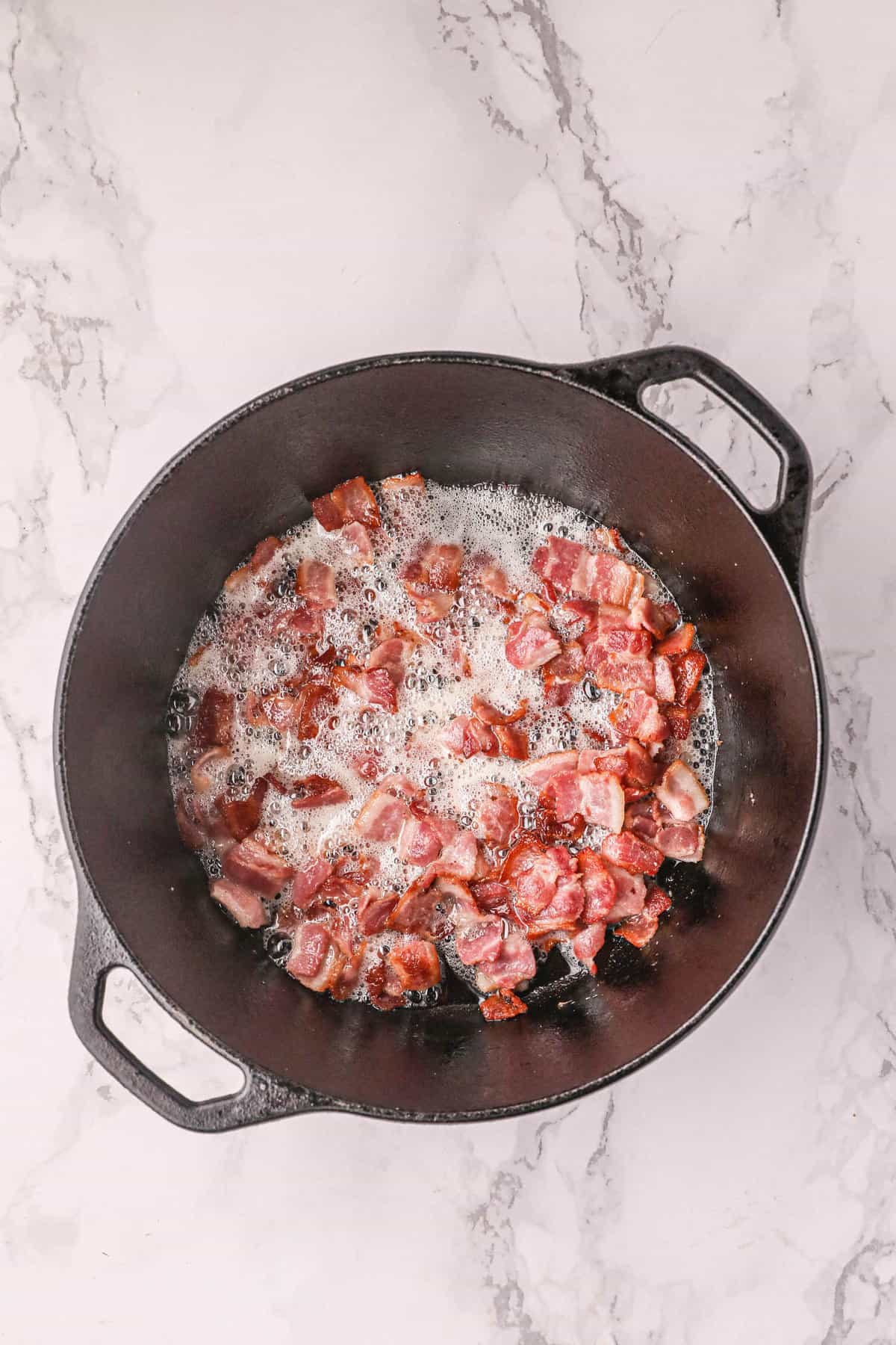 Cooking bacon in dutch oven until done for Traeger Baked Beans