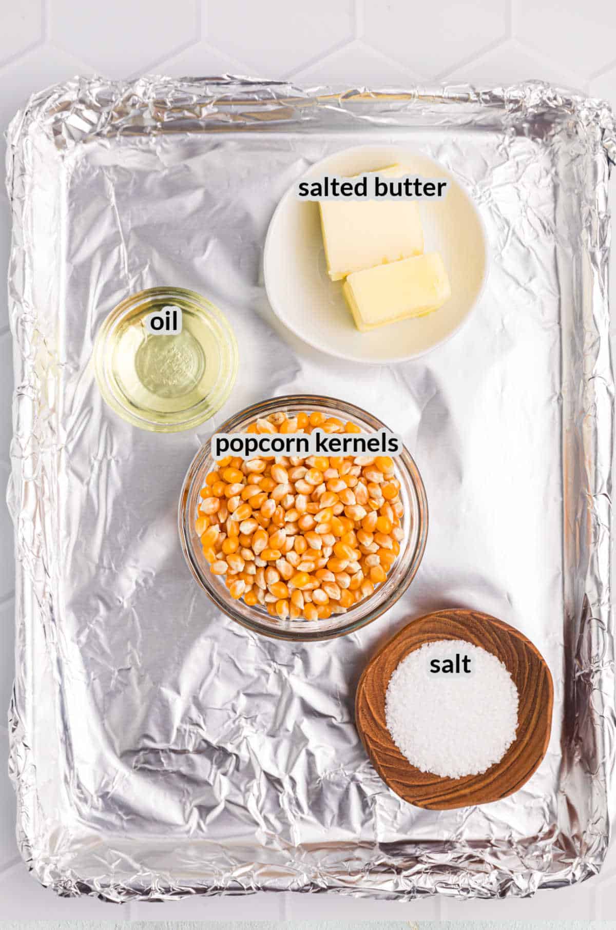 Overhead Image of Blackstone Popcorn Ingredients