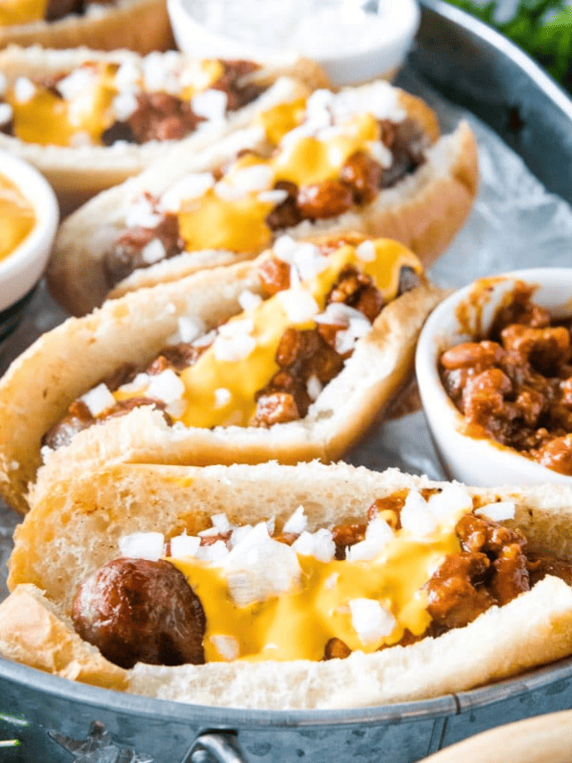 Chili Cheese Brats - Gimme Some Grilling