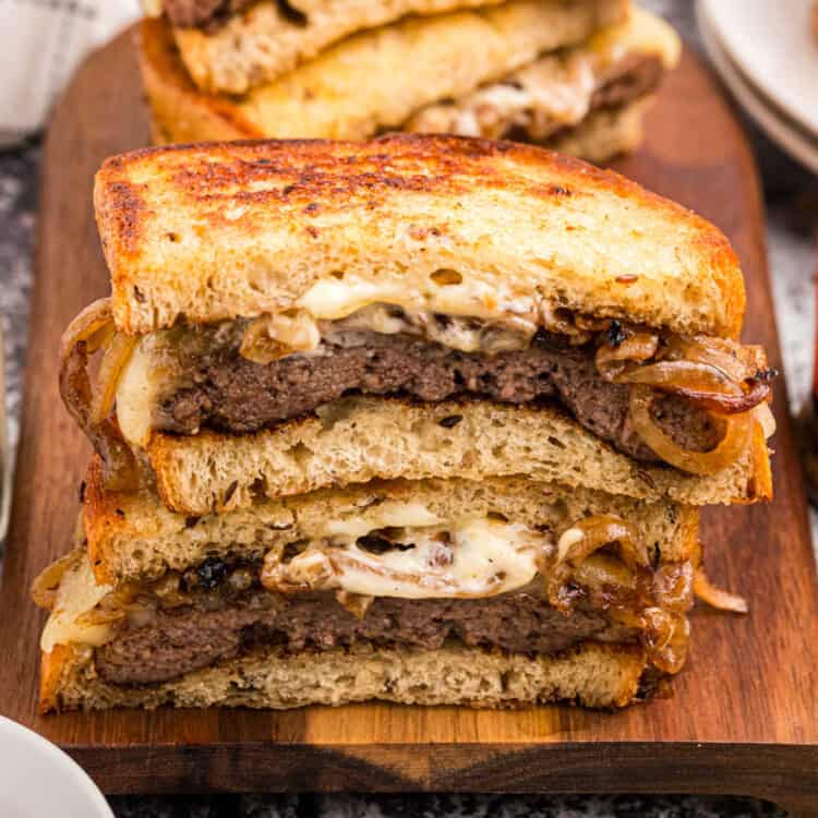 Closeup Square Image of Blackstone Patty Melt