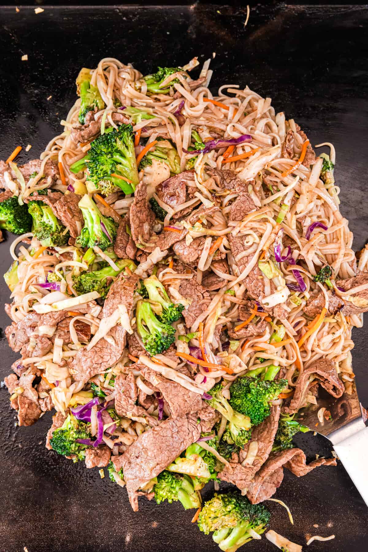 Combined ingredients for Blackstone Beef Stir Fry recipe