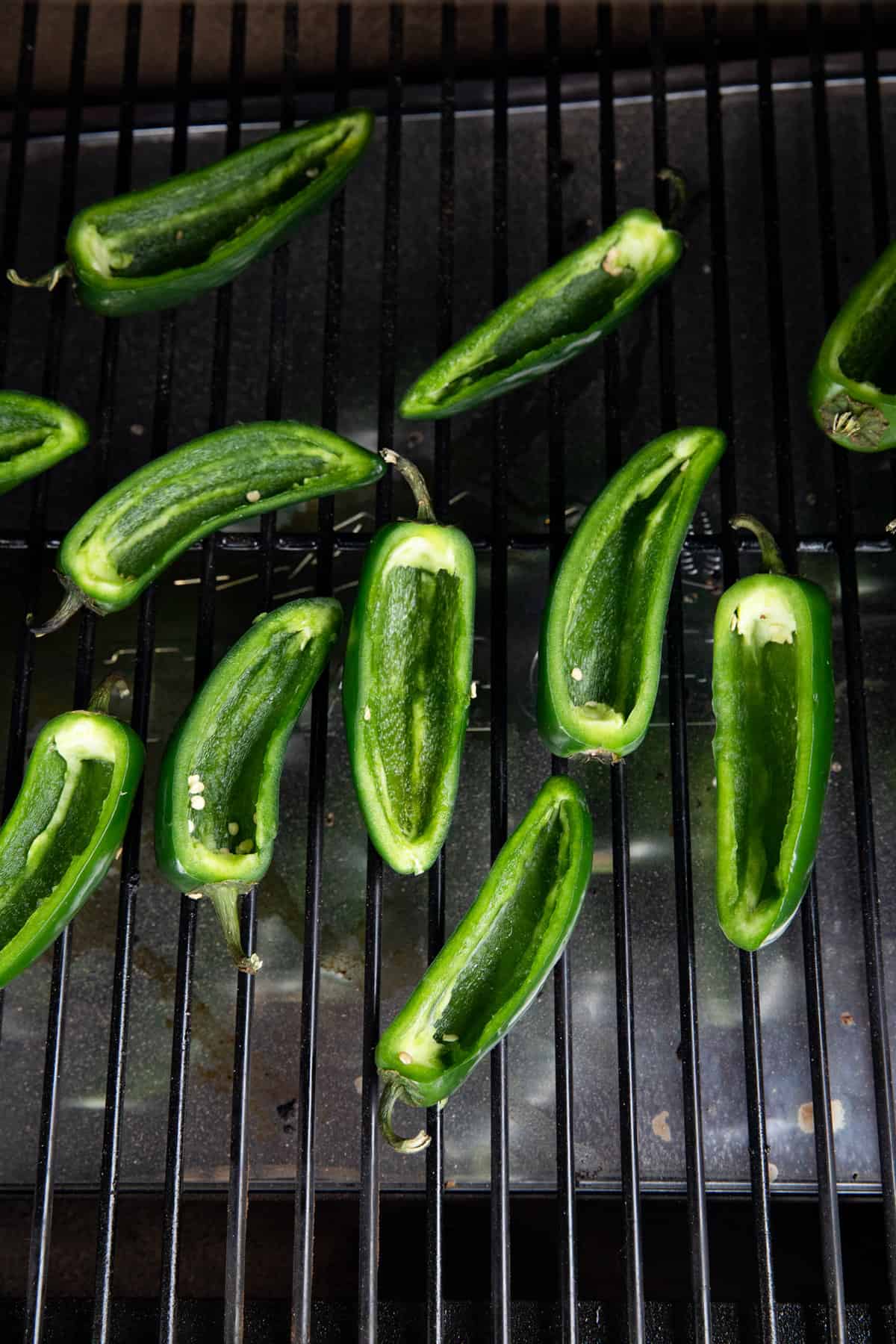 Prepared jalepenos with grill for Texas Twinkies