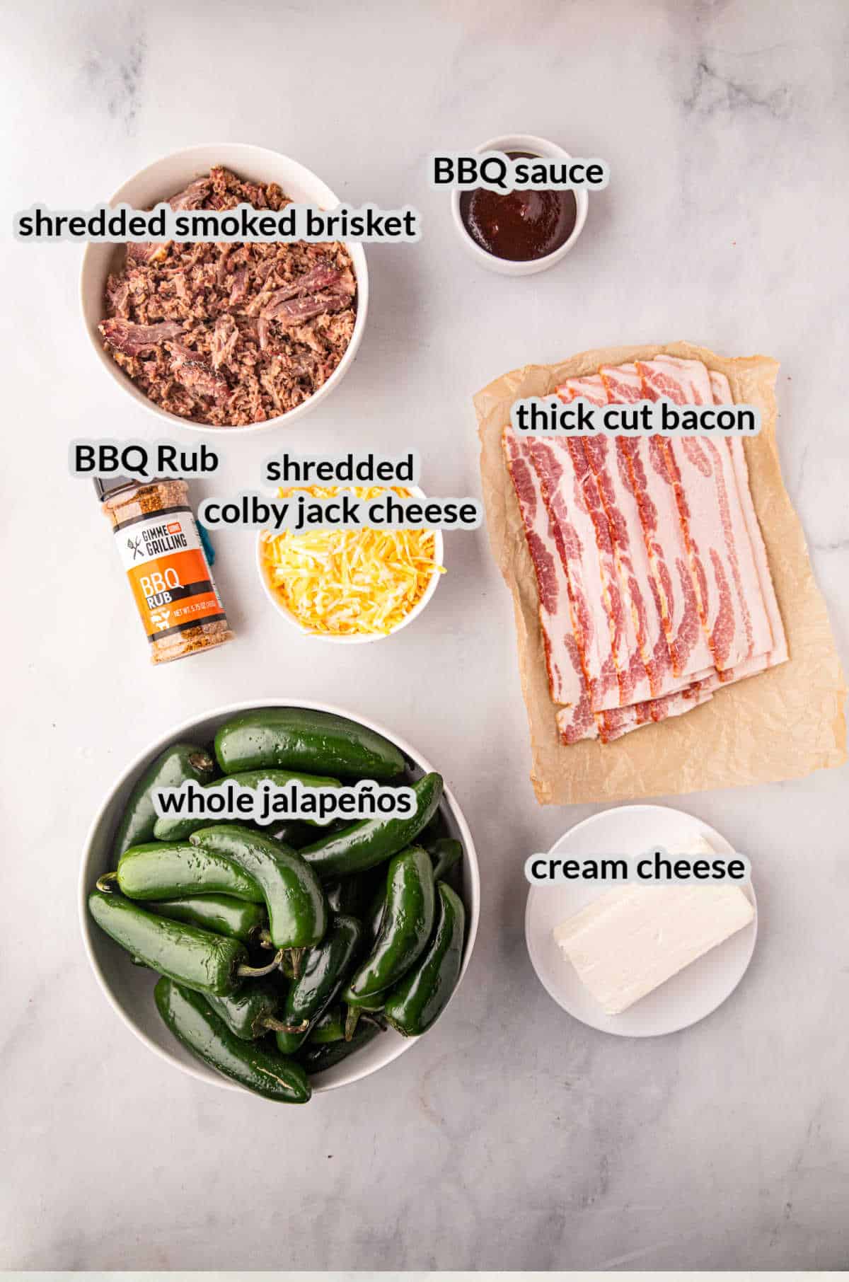 Overhead Image of Texas Twinkies Ingredients