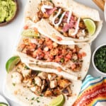 Closeup square image of Chicken Street Tacos
