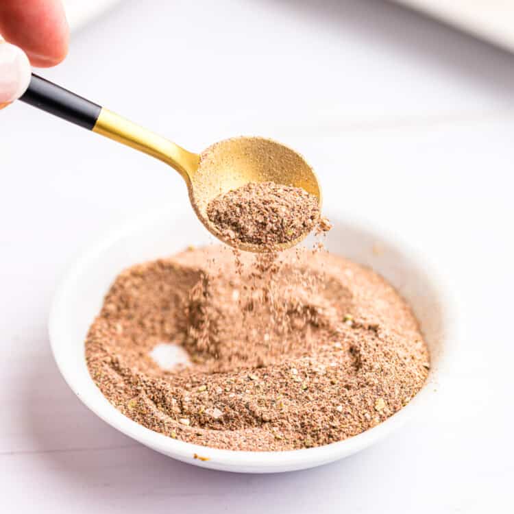Blackened Seasoning in bowl with spoon