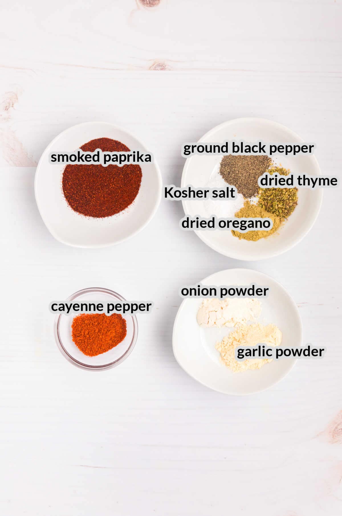 Overhead Image of Blackened Seasoning Ingredients