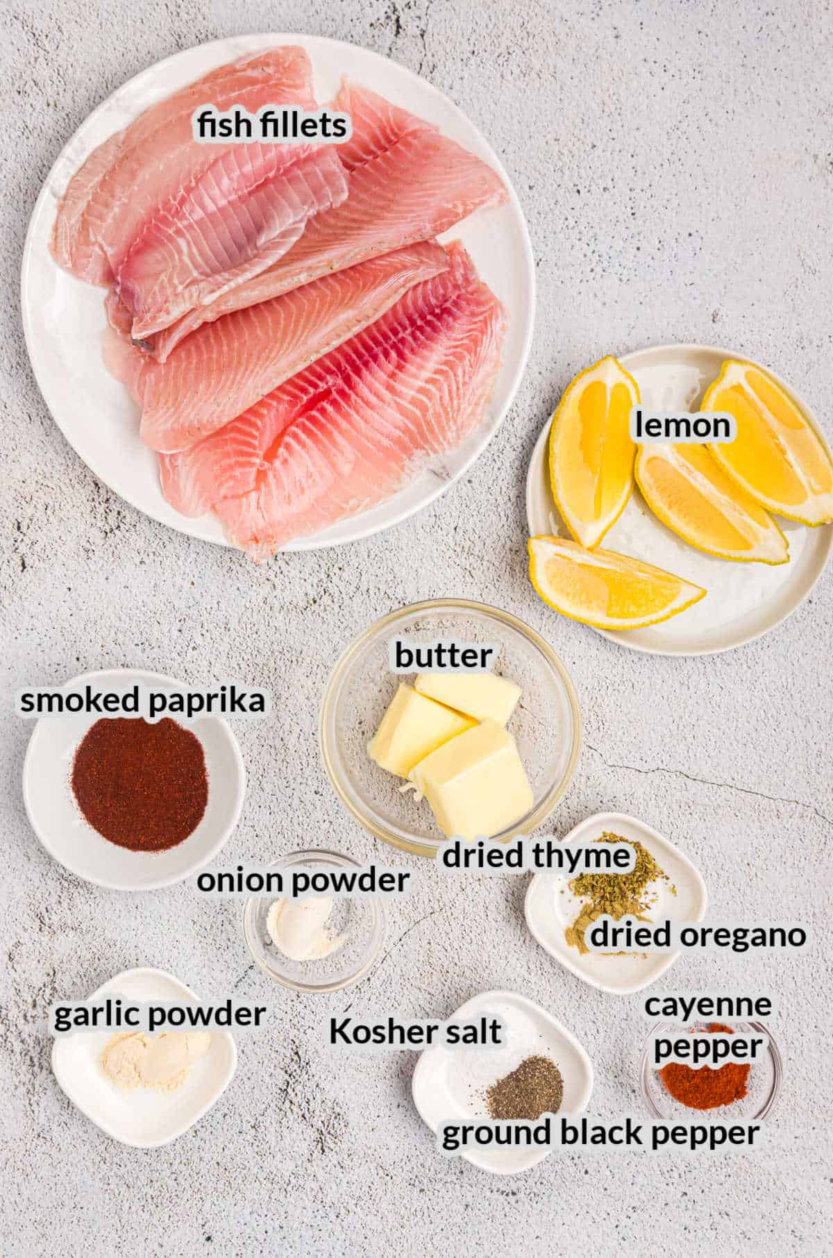 Overhead Image of Blackstone Blackened Fish Ingredients