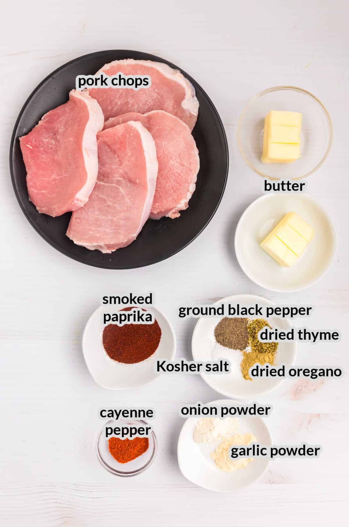 Overhead Image of Blackstone Blackened Pork Chops