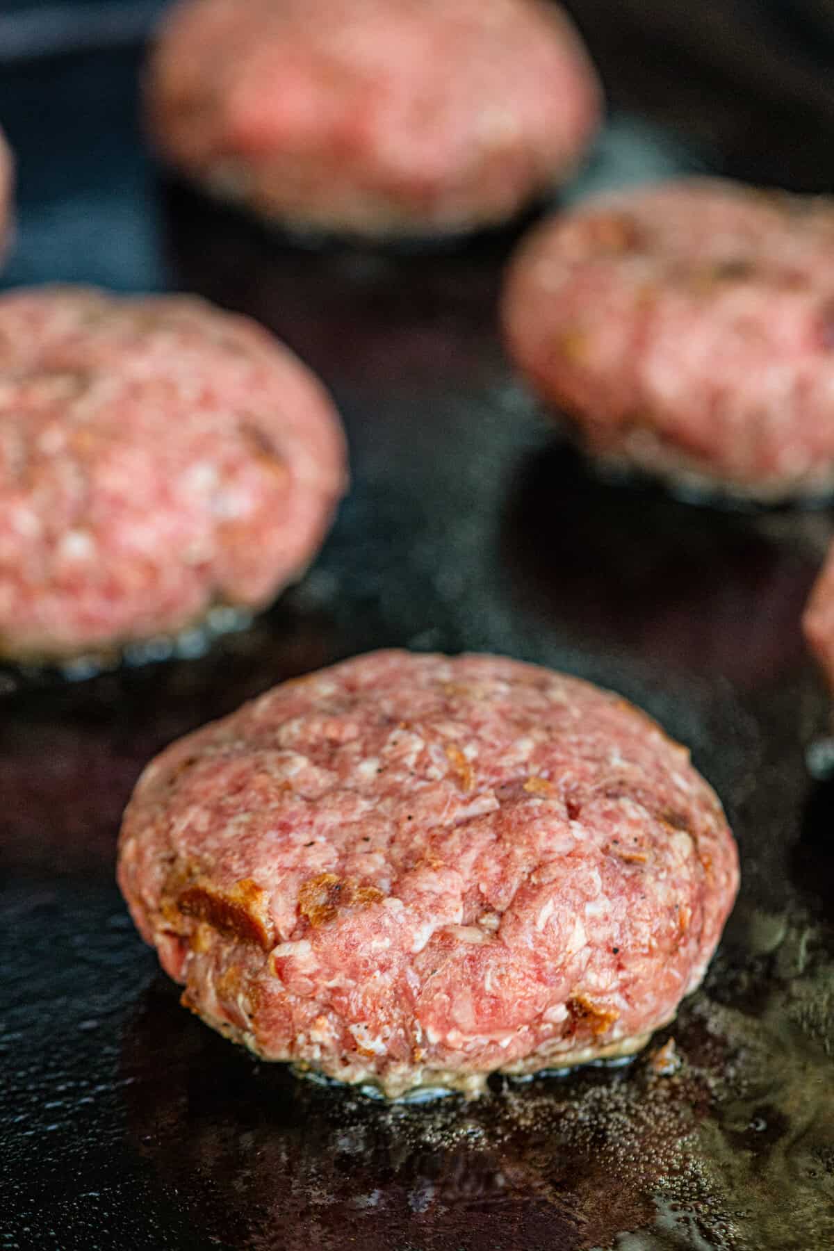 Jalapeno Popper Stuffed Burgers on Blackstone griddle