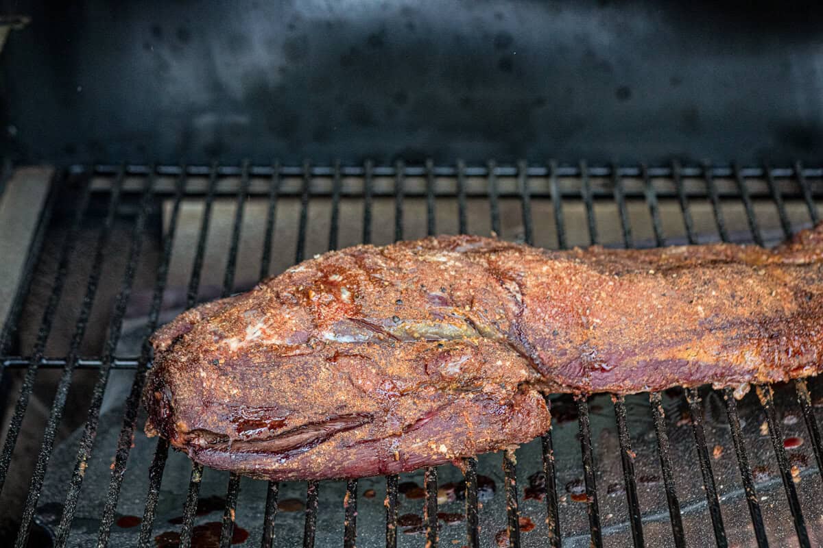 Smoked Beef Tenderloin on smoker