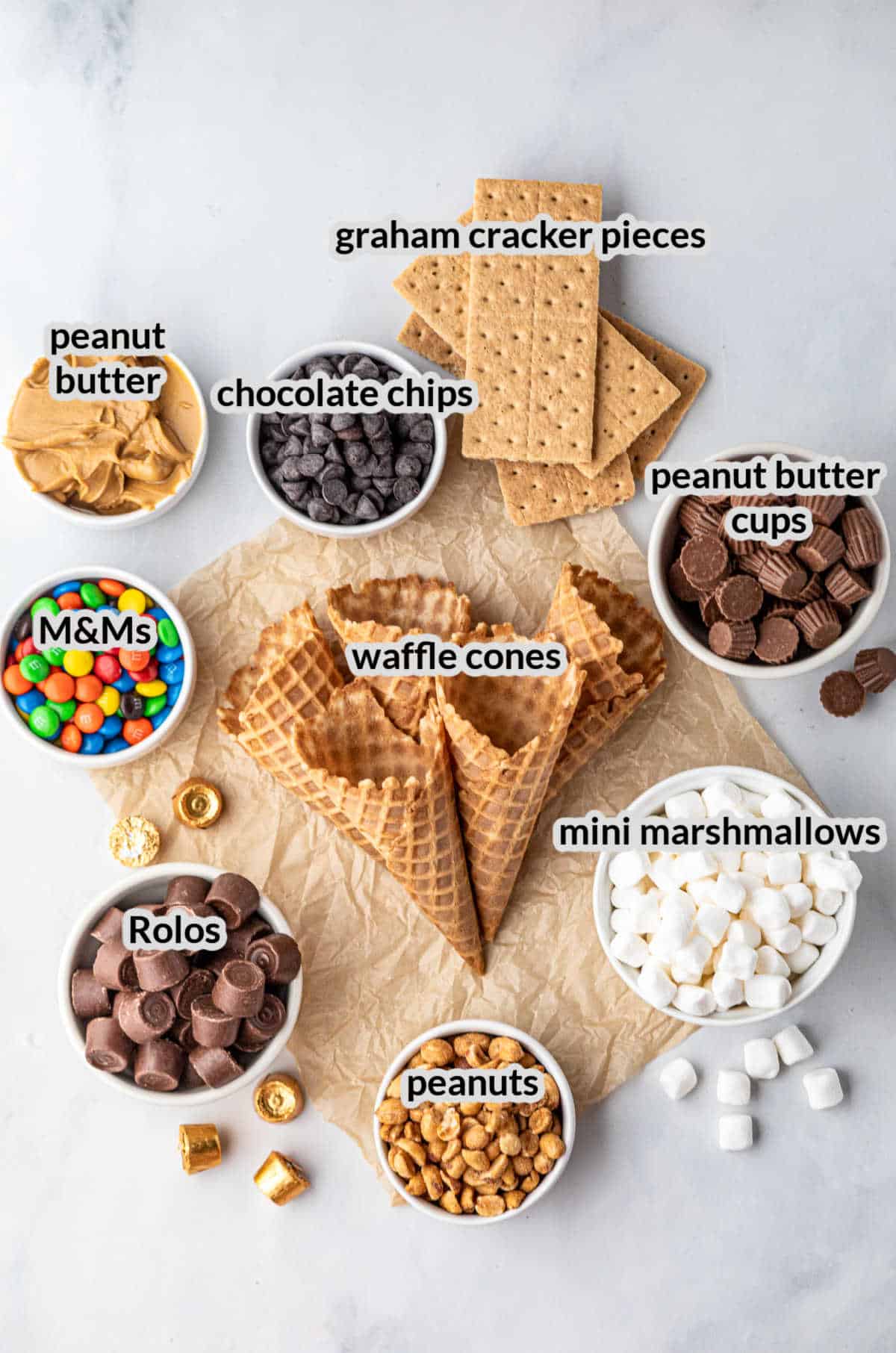 Overhead Image of Campfire Cones Ingredients