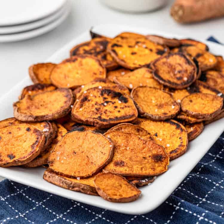 Close up square image of Grilled Sweet Potatoes