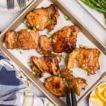 Closeup square image of Blackstone Chicken Thighs