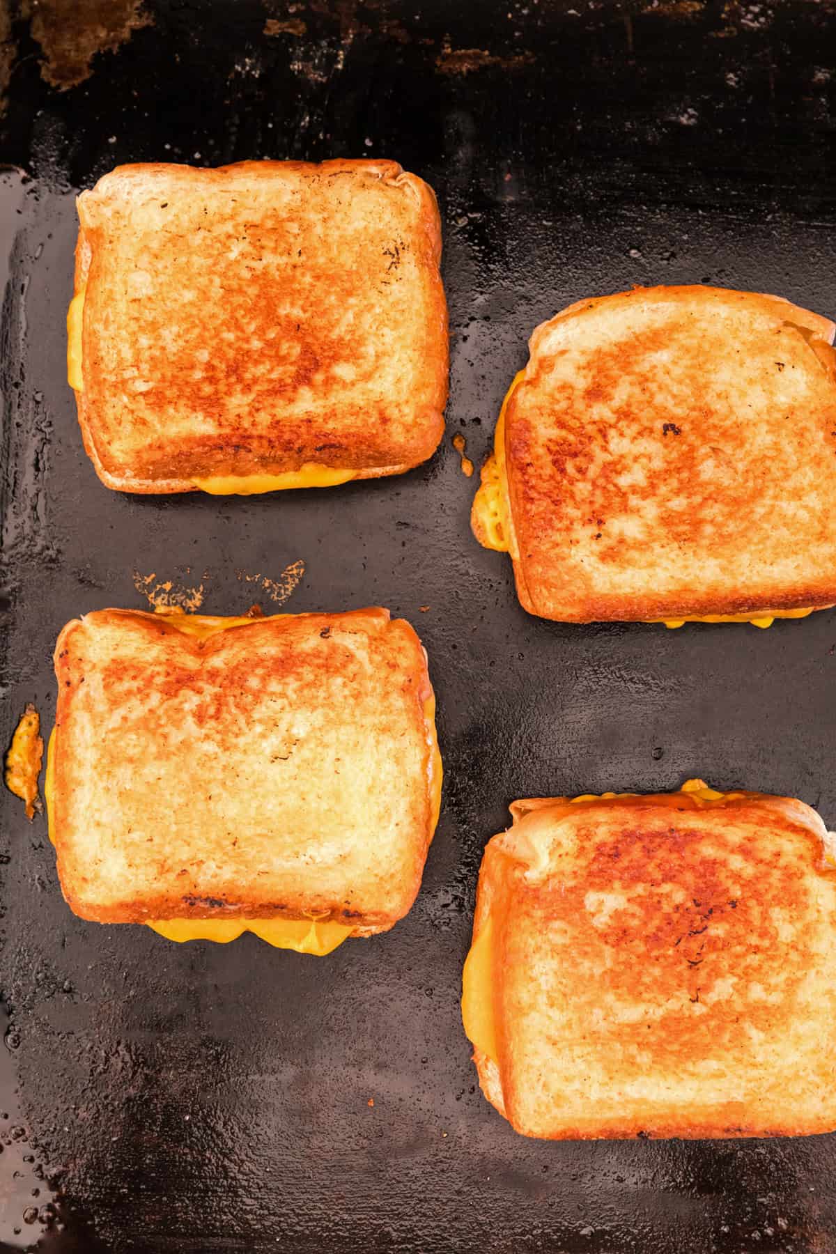 Blackstone Grilled Cheese grilled to a perfect golden brown