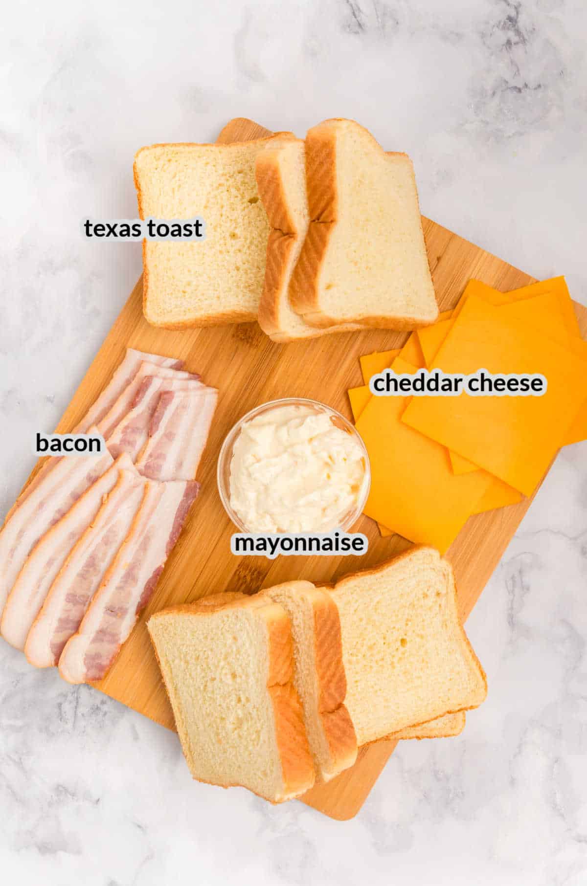 Blackstone Grilled Cheese Ingredients