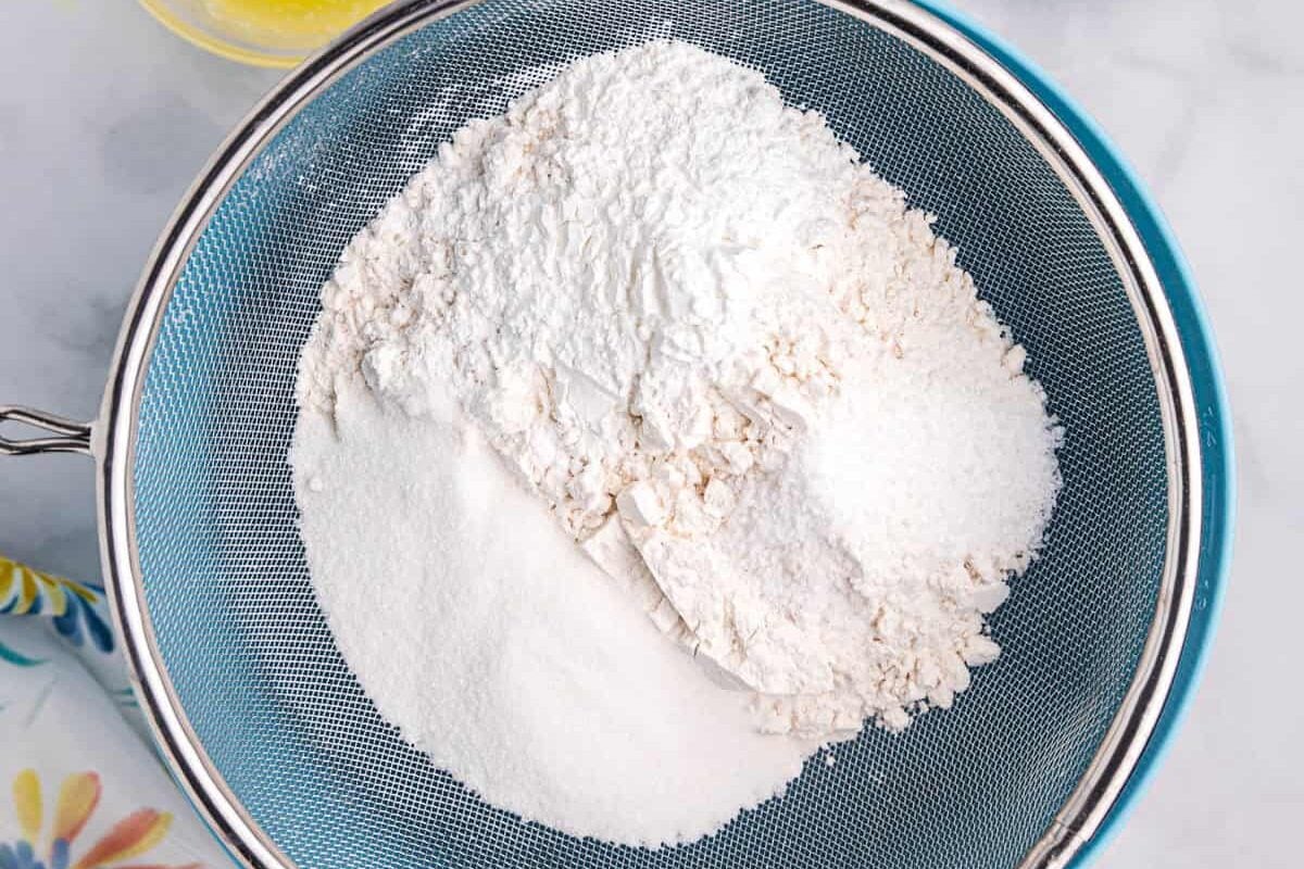 Mixing Dry Ingredients for Blackstone Pancakes Recipe