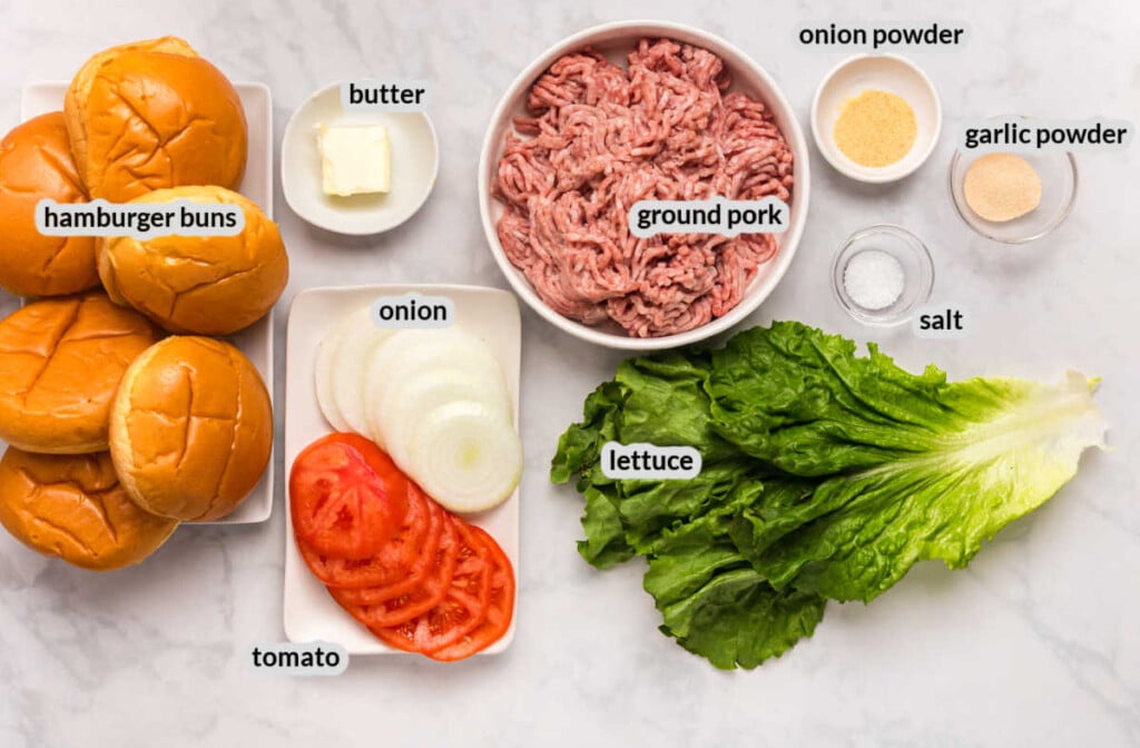Pork Burgers Salad Supply Image